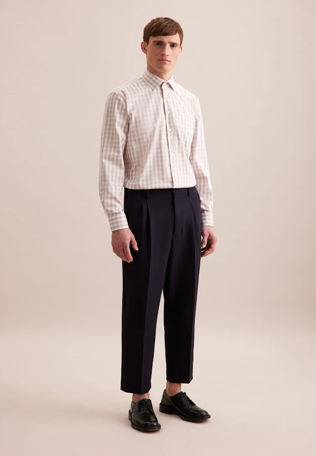 Comfort Business shirt Check in Beige |  Seidensticker Onlineshop