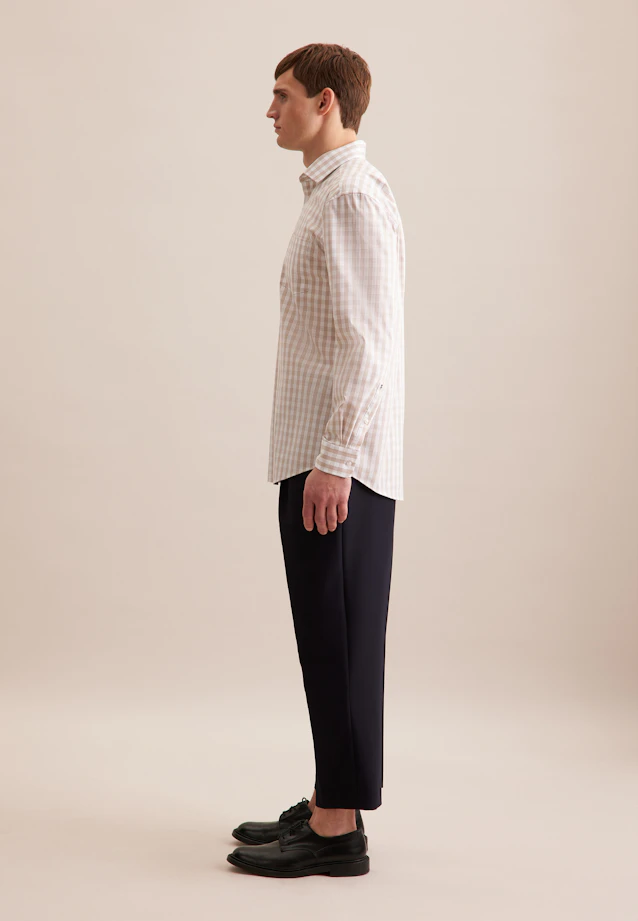 Comfort Business shirt Check in Beige |  Seidensticker Onlineshop