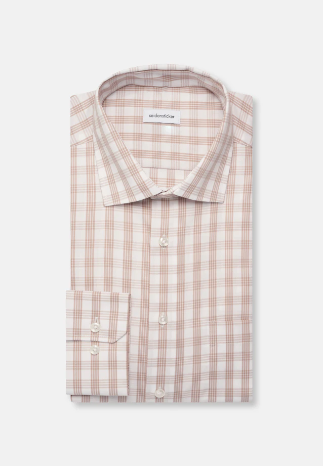 Comfort Business shirt Check in Beige |  Seidensticker Onlineshop