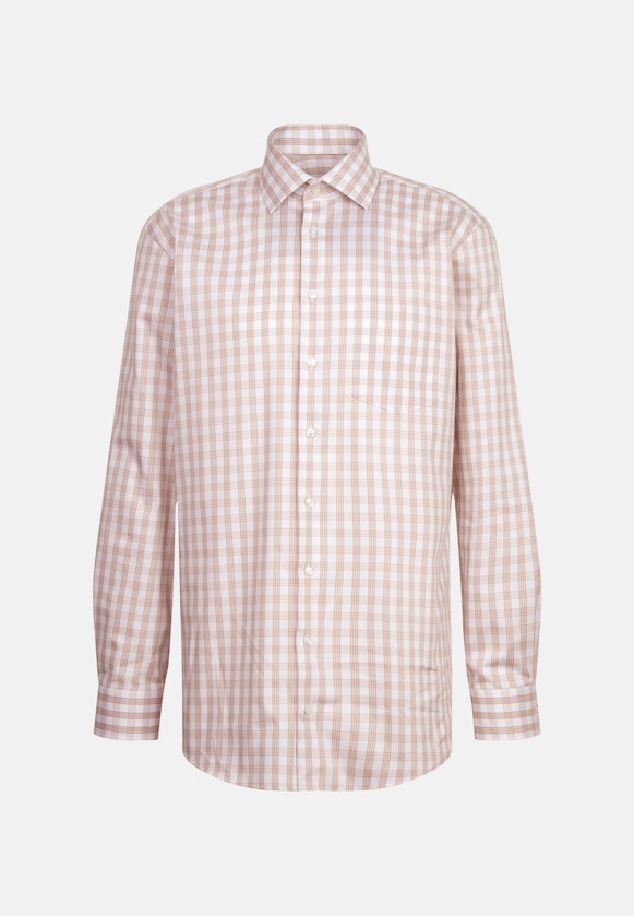 Comfort Business shirt Check in Beige |  Seidensticker Onlineshop