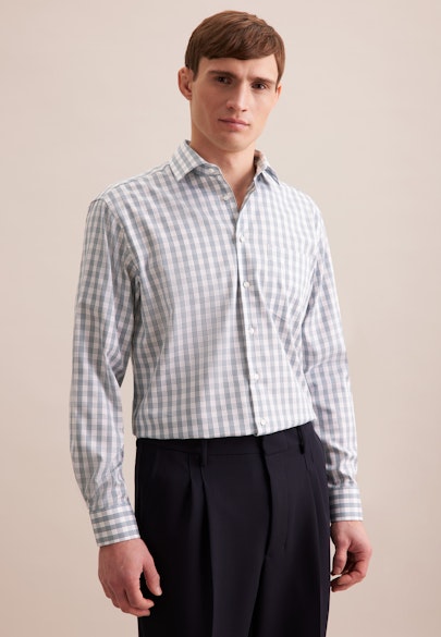 Comfort Business Hemd Karo in Grün |  Seidensticker Onlineshop