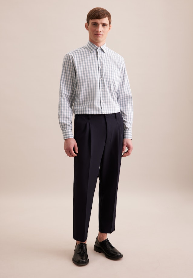 Comfort Business Hemd Karo in Grün |  Seidensticker Onlineshop