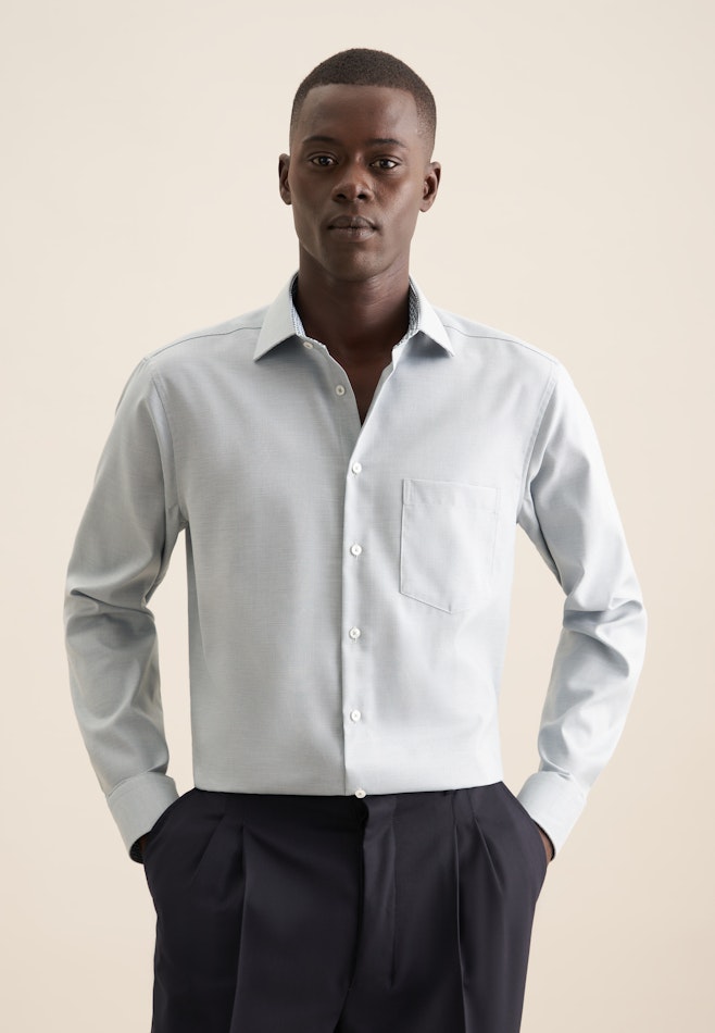 Comfort Business Hemd Struktur in Grün | Seidensticker Onlineshop