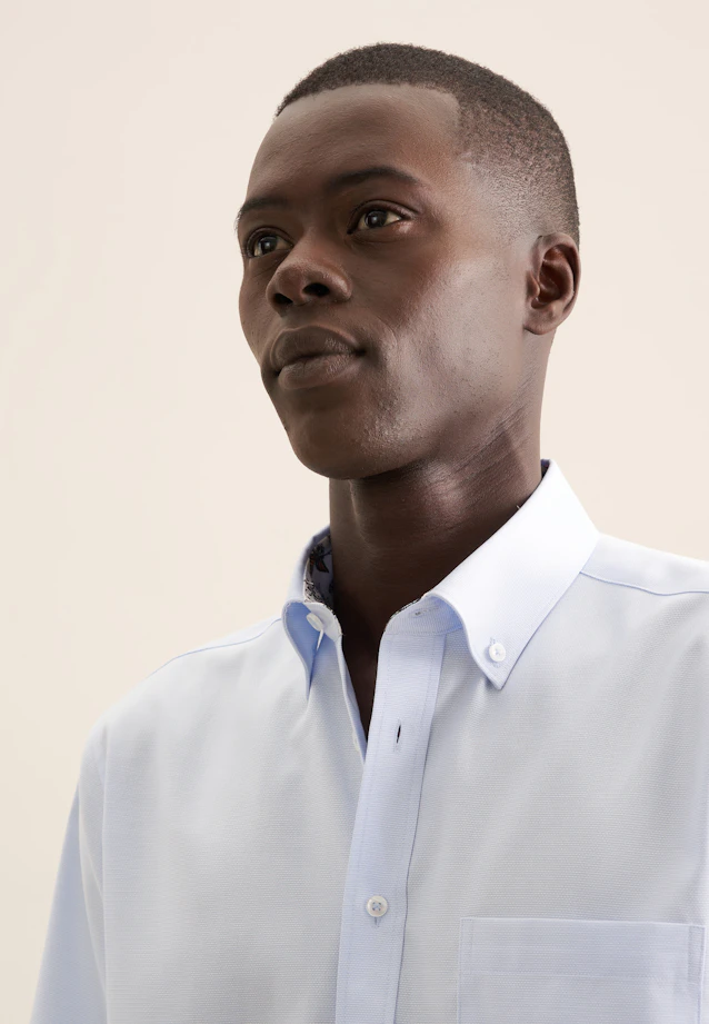 Comfort Chemise d'affaires Structure in Bleu Clair |  Seidensticker Onlineshop
