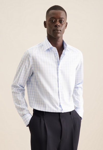 Slim Chemise d'affaires carreaux in Bleu Clair |  Seidensticker Onlineshop