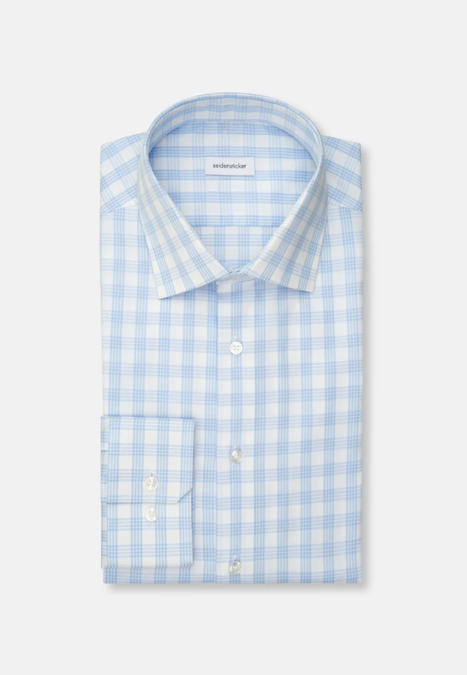 Slim Chemise d'affaires carreaux dans Bleu Clair | Boutique en ligne Seidensticker