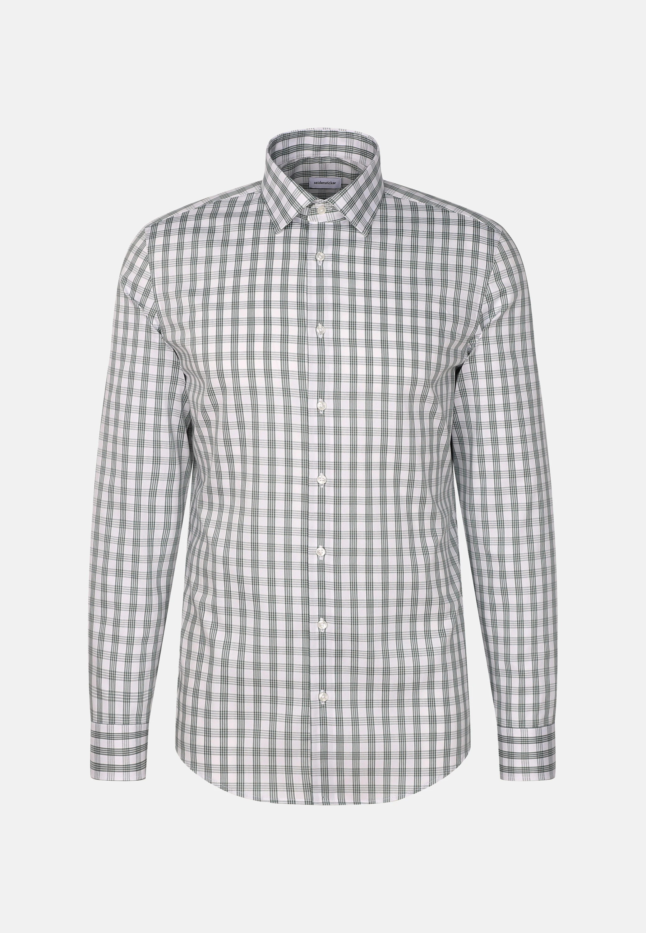 Slim Business Hemd Karo Grün 43
