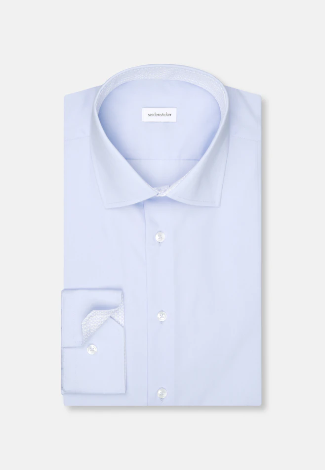 X-Slim Chemise d'affaires Uni dans Bleu Moyen | Boutique en ligne Seidensticker