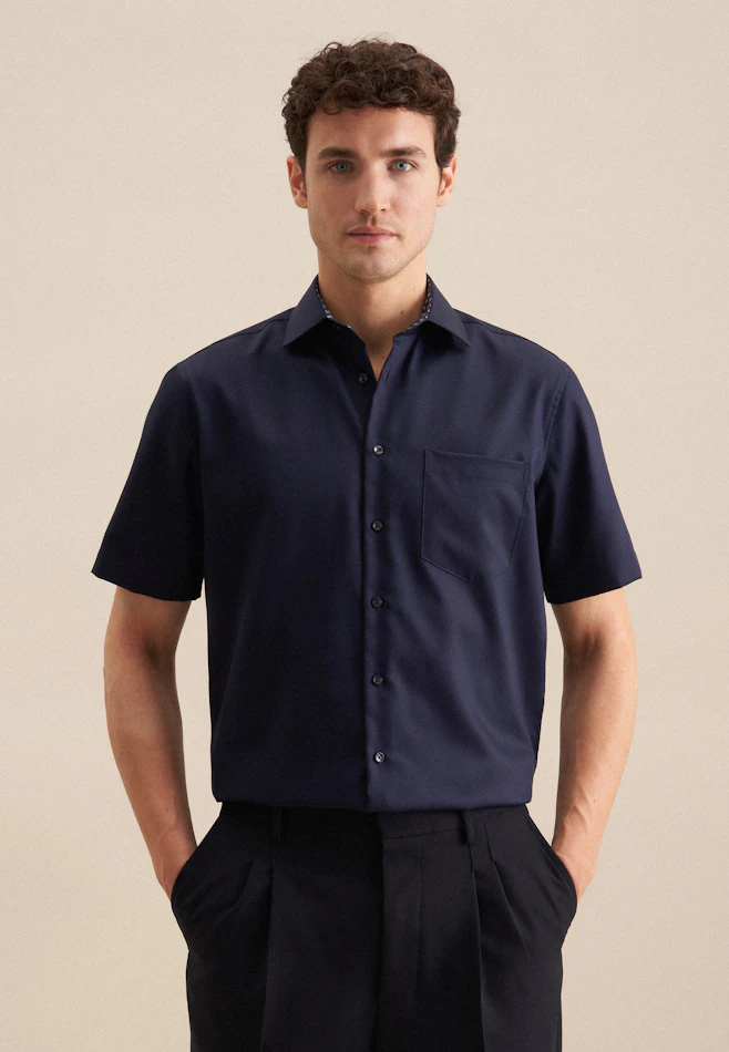 Regular Business shirt Uni in Dark Blue | Seidensticker online shop