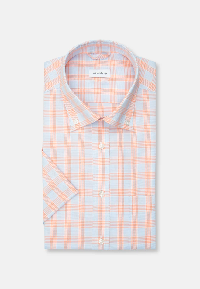 Regular Chemise d'affaires carreaux dans Orange | Boutique en ligne Seidensticker