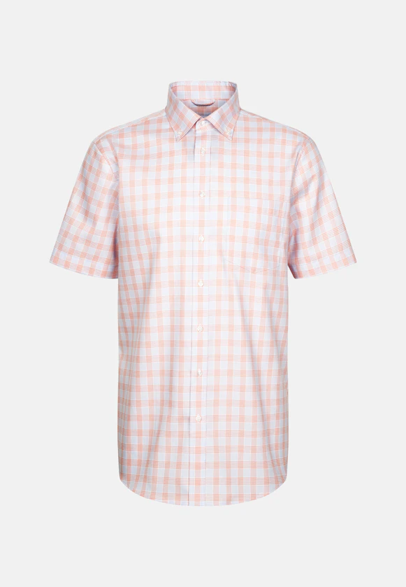 Regular Business Hemd Karo in Orange |  Seidensticker Onlineshop