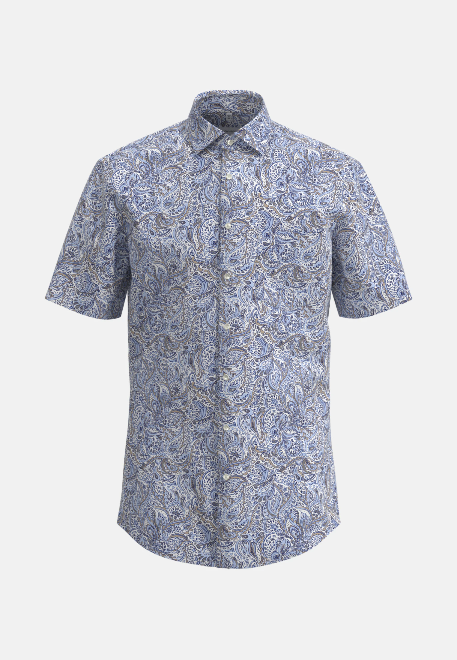 Regular Business Hemd Floral Blau 40