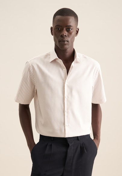 Regular Chemise d'affaires rayures in Beige | Seidensticker Onlineshop