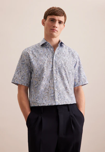 Comfort Business Hemd Floral in Hellblau |  Seidensticker Onlineshop