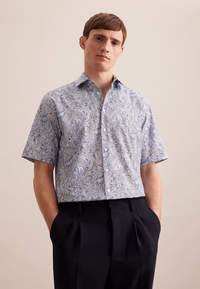 Comfort Business Hemd Floral in Hellblau |  Seidensticker Onlineshop