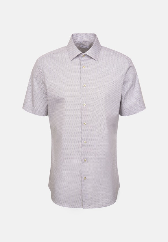 Shaped Business Hemd Druck in Beige |  Seidensticker Onlineshop