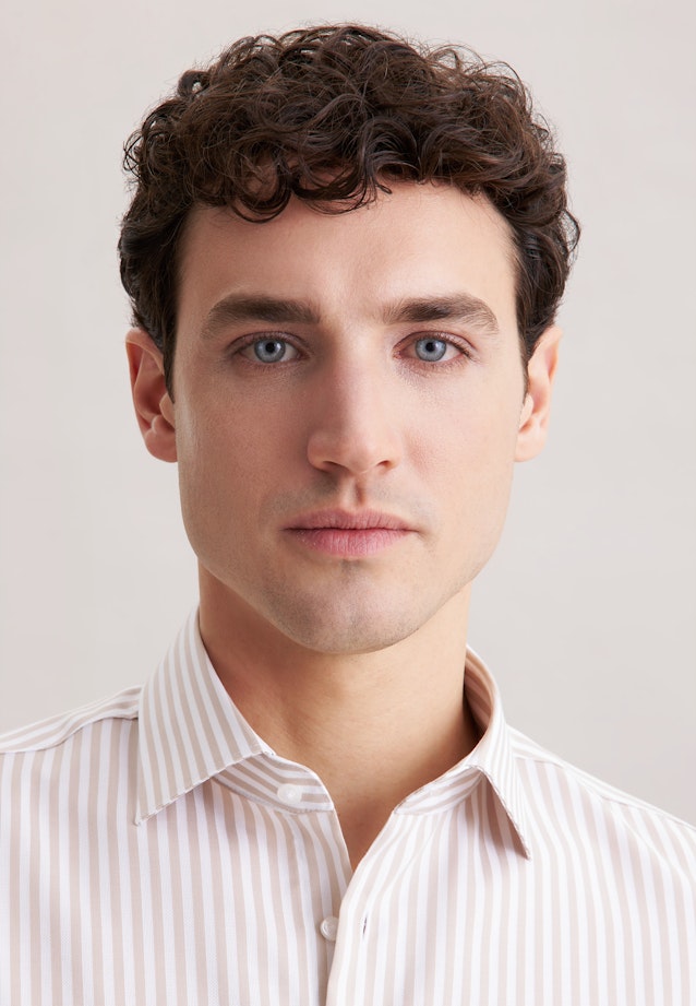 Shaped Business Hemd Streifen in Beige |  Seidensticker Onlineshop