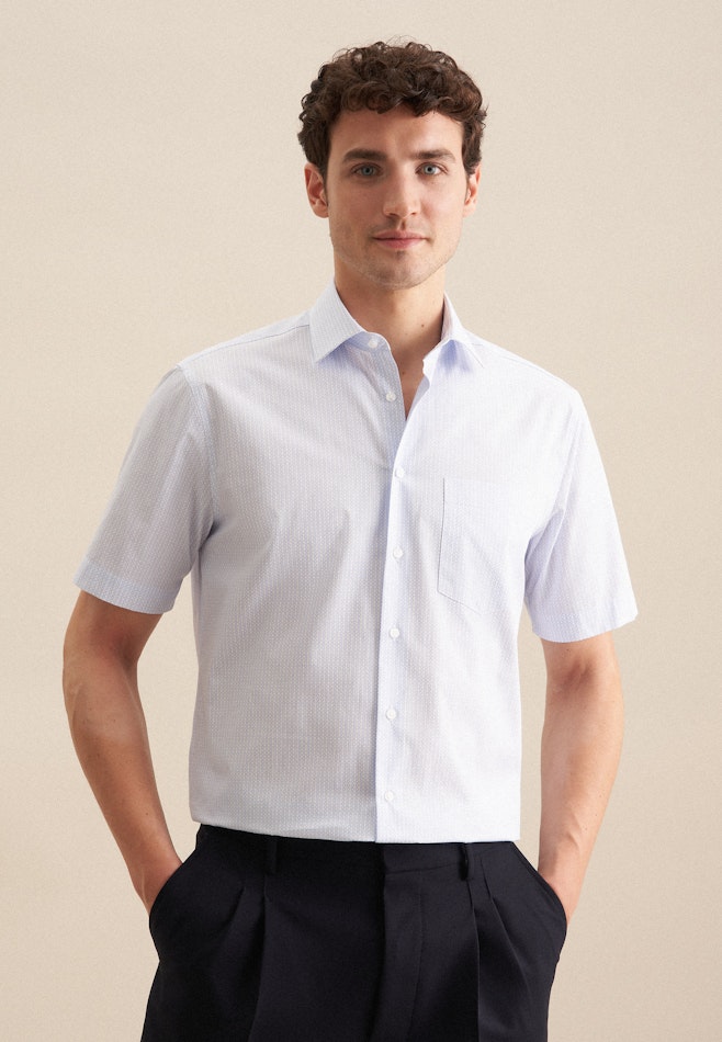 Regular Chemise d'affaires Imprimé dans Bleu Clair | Boutique en ligne Seidensticker