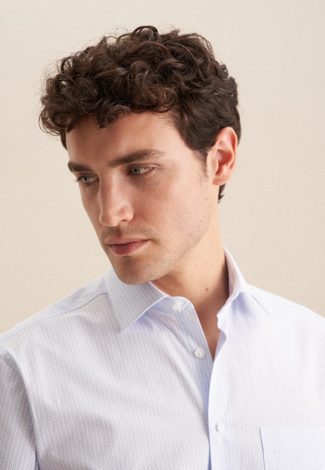 Regular Business Hemd Druck in Hellblau |  Seidensticker Onlineshop