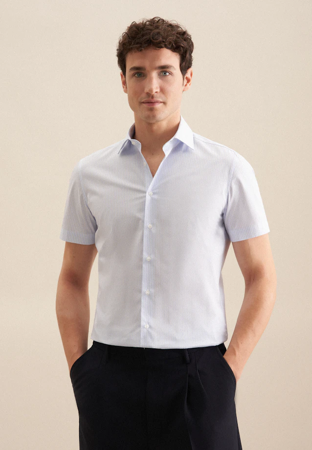 Shaped Business shirt Print in Light Blue |  Seidensticker Onlineshop