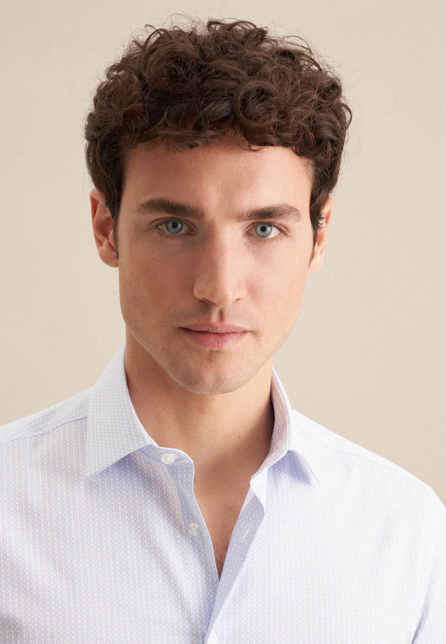 Shaped Business shirt Print in Light Blue |  Seidensticker Onlineshop