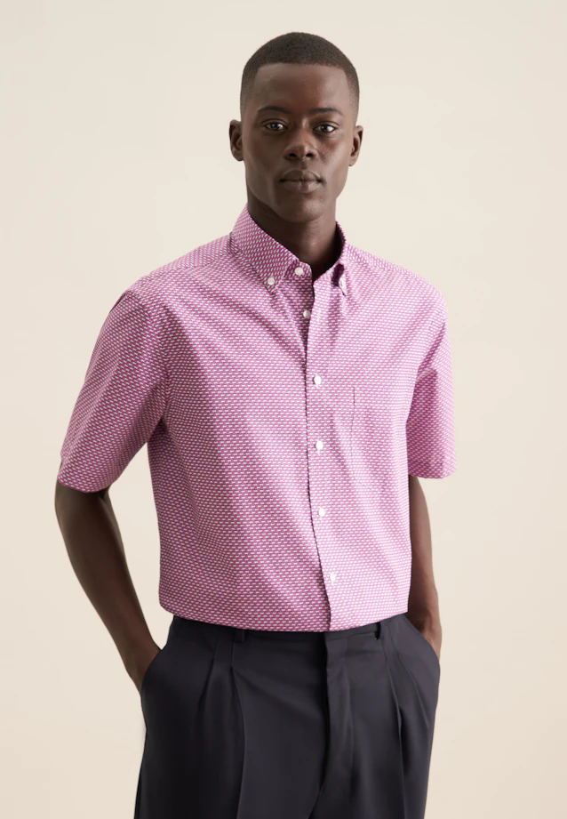 Regular Business Hemd Druck in Rosa/Pink |  Seidensticker Onlineshop