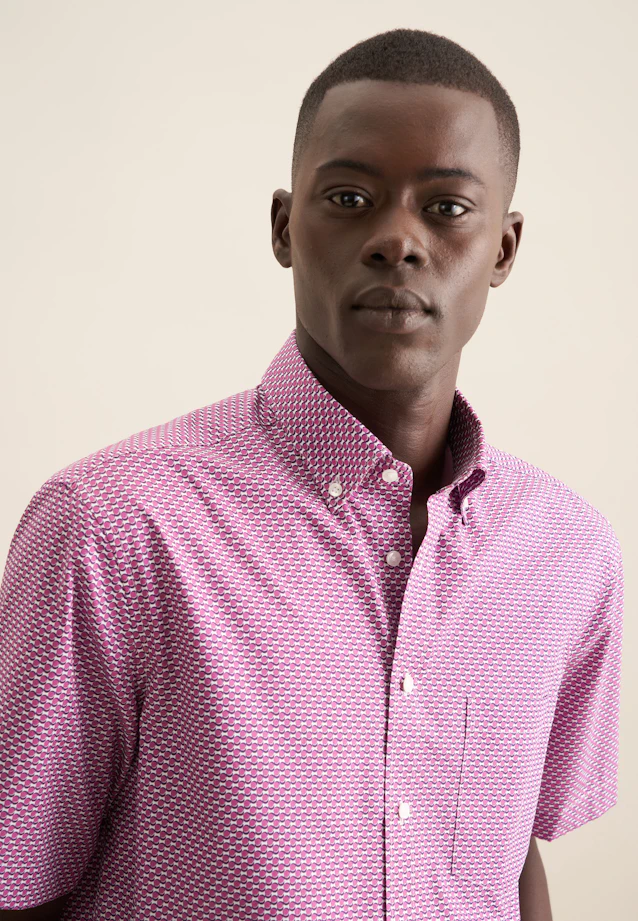 Regular Business Hemd Druck in Rosa/Pink |  Seidensticker Onlineshop