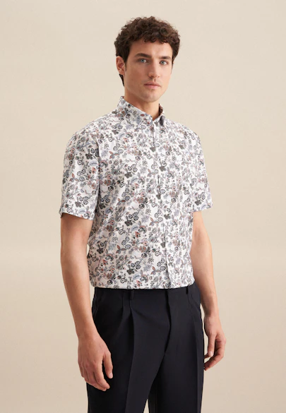Regular Chemise d'affaires Imprimé in Orange | Seidensticker Onlineshop
