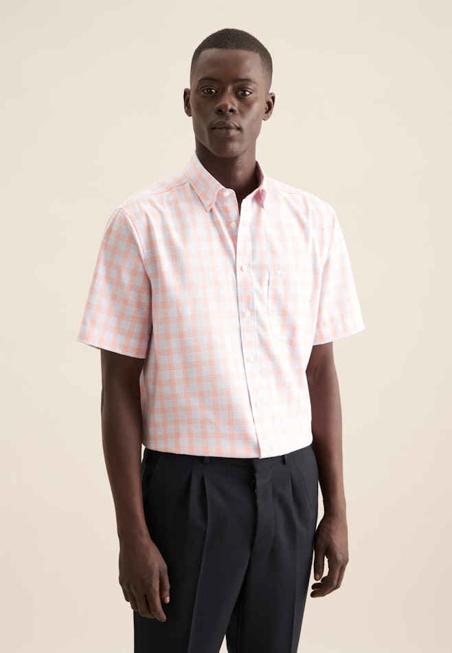 Comfort Chemise d'affaires carreaux dans Orange | Boutique en ligne Seidensticker