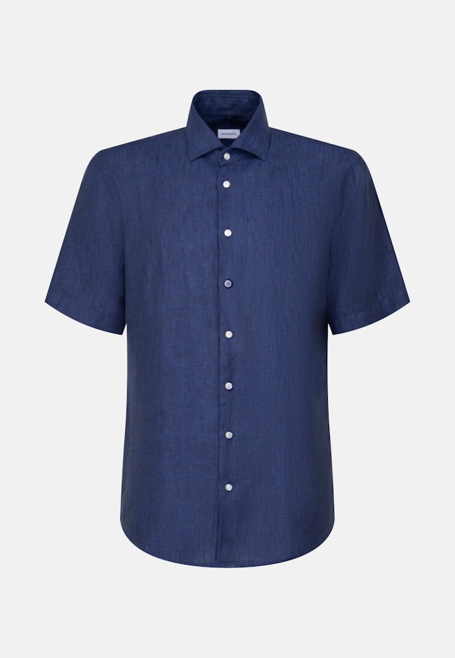 Regular Business overhemd Uni in Middelmatig Blauw | Seidensticker online winkel