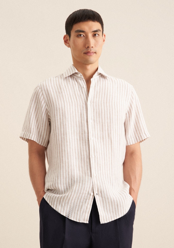 Regular Business Hemd Streifen in Beige | Seidensticker Onlineshop