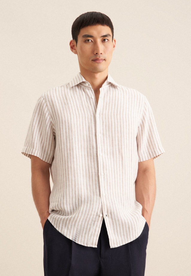 Regular Business shirt Stripe in Beige |  Seidensticker Onlineshop