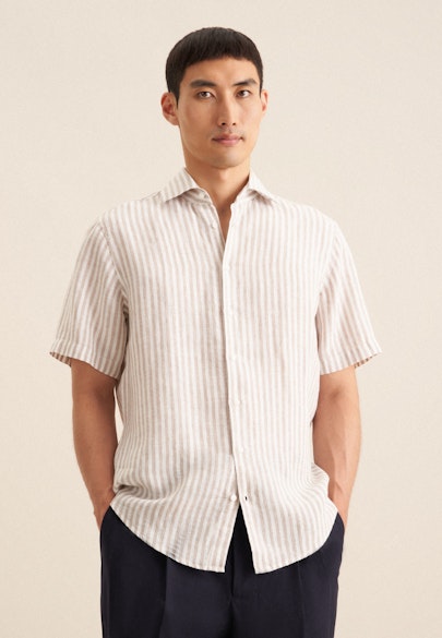 Regular Business Hemd Streifen in Beige |  Seidensticker Onlineshop