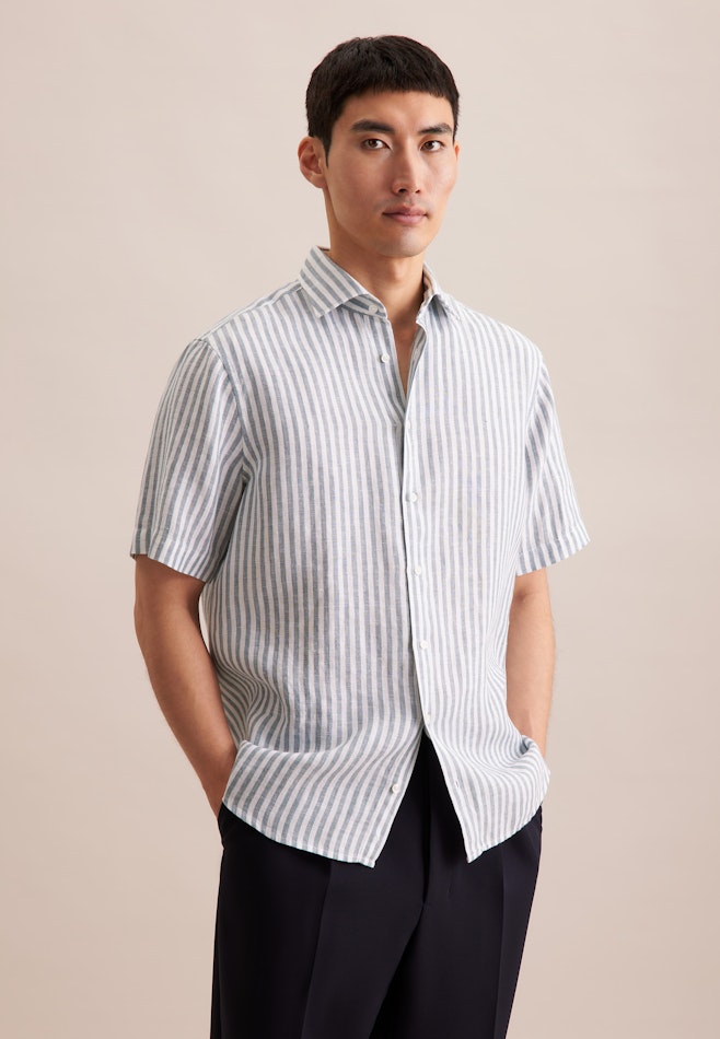 Regular Business Hemd Streifen in Grün | Seidensticker Onlineshop