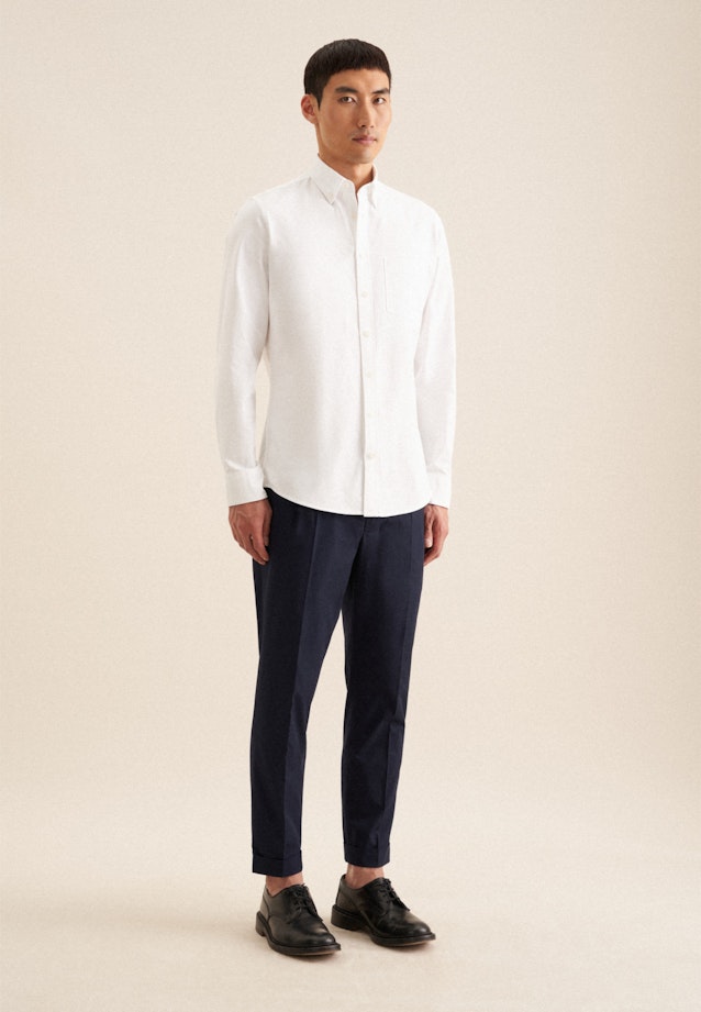 Slim Casual Hemd Uni in Weiß |  Seidensticker Onlineshop
