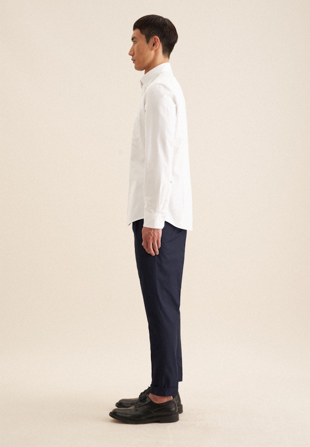Slim Casual Hemd Uni in Weiß |  Seidensticker Onlineshop
