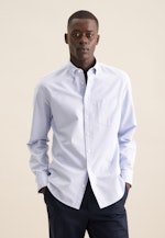 Slim Chemise décontractée Uni in Bleu Moyen |  Seidensticker Onlineshop