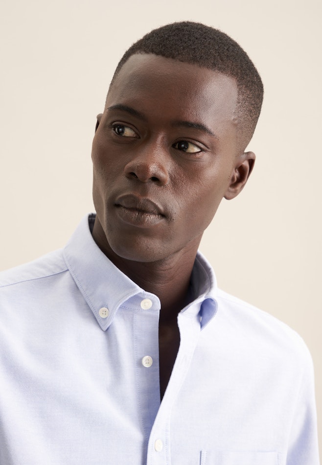 Slim Casual Hemd Uni in Mittelblau | Seidensticker Onlineshop