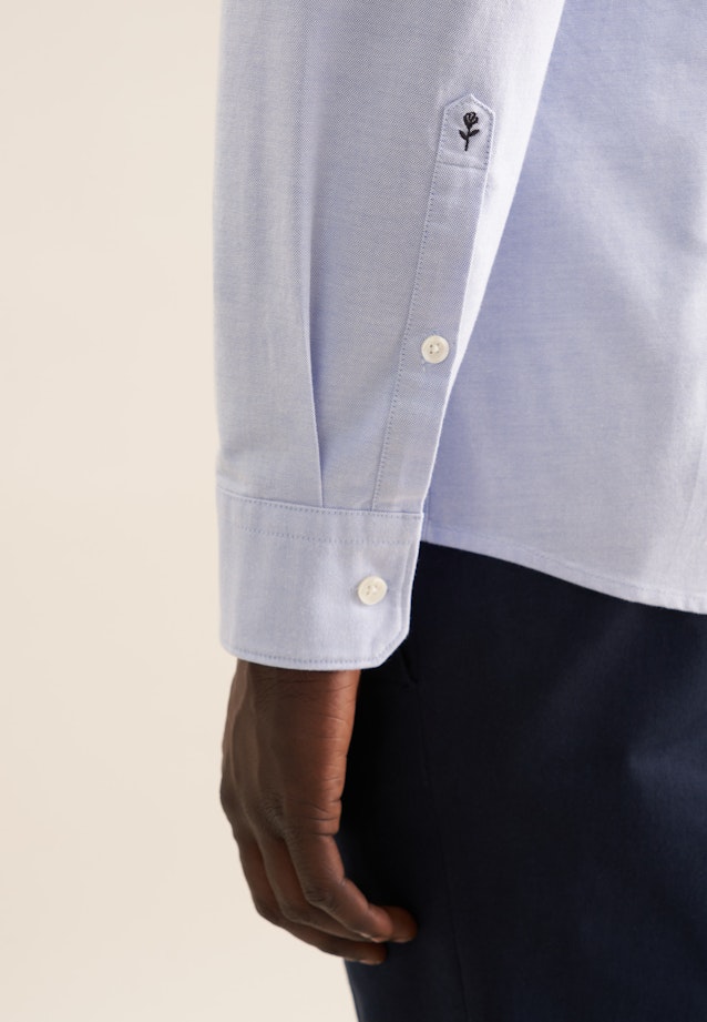 Slim Casual Hemd Uni in Mittelblau |  Seidensticker Onlineshop