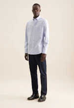 Slim Casual Hemd Uni in Mittelblau |  Seidensticker Onlineshop