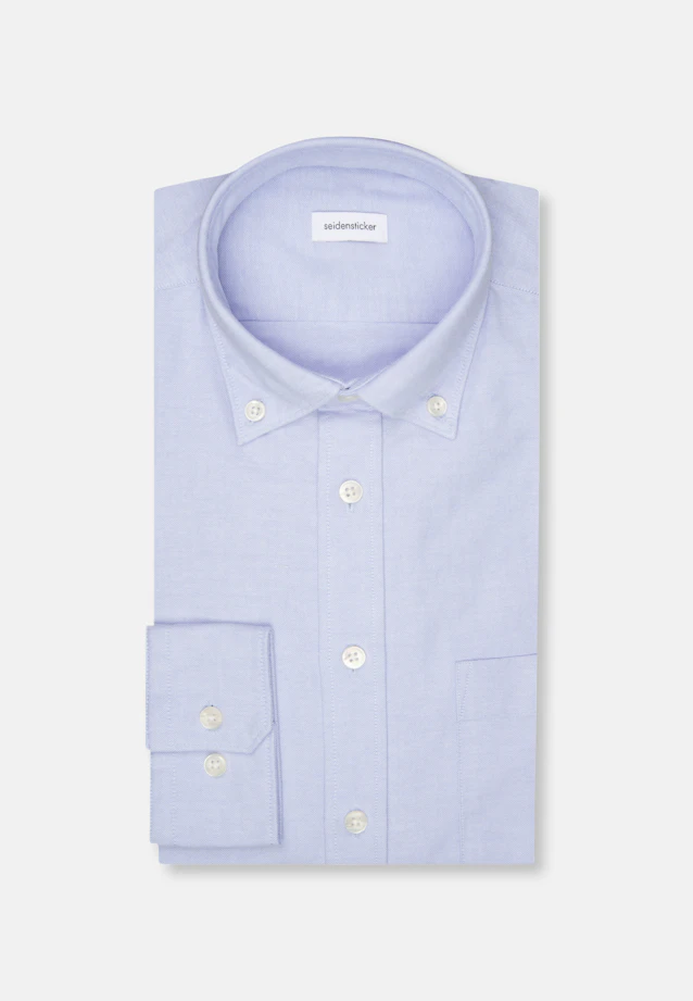 Slim Casual Hemd Uni in Mittelblau |  Seidensticker Onlineshop