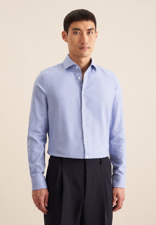 Shaped Business shirt Check in Light Blue |  Seidensticker Onlineshop