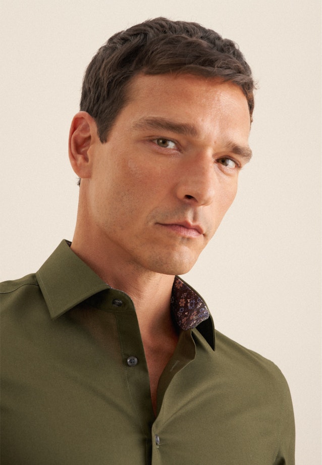 Shaped Business Hemd Uni in Grün |  Seidensticker Onlineshop