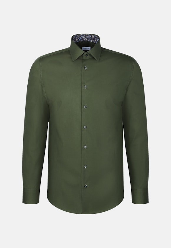 Shaped Business Hemd Uni in Grün |  Seidensticker Onlineshop