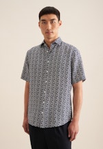 Regular Business shirt Floral in Dark Blue |  Seidensticker Onlineshop