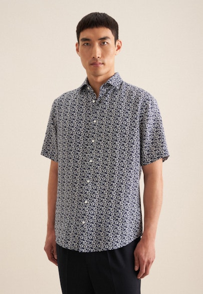 Regular Business Hemd Floral in Dunkelblau |  Seidensticker Onlineshop