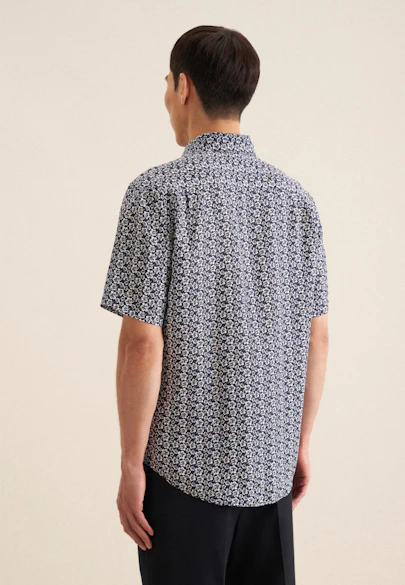Regular Chemise d'affaires Floral in Bleu Foncé |  Seidensticker Onlineshop