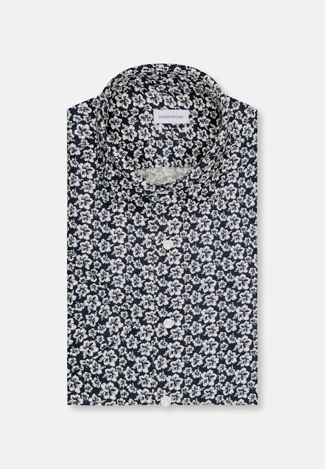 Regular Business shirt Floral in Dark Blue |  Seidensticker Onlineshop