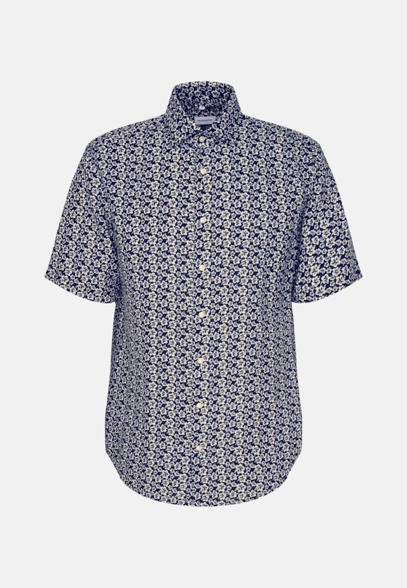 Regular Business shirt Floral in Dark Blue |  Seidensticker Onlineshop