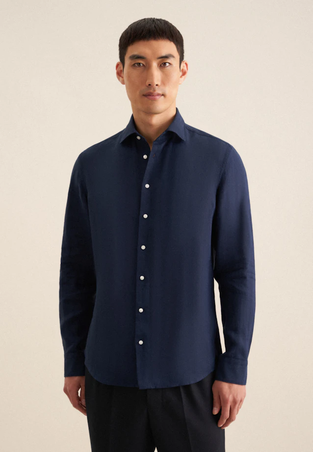 Slim Business Hemd Uni in Dunkelblau |  Seidensticker Onlineshop